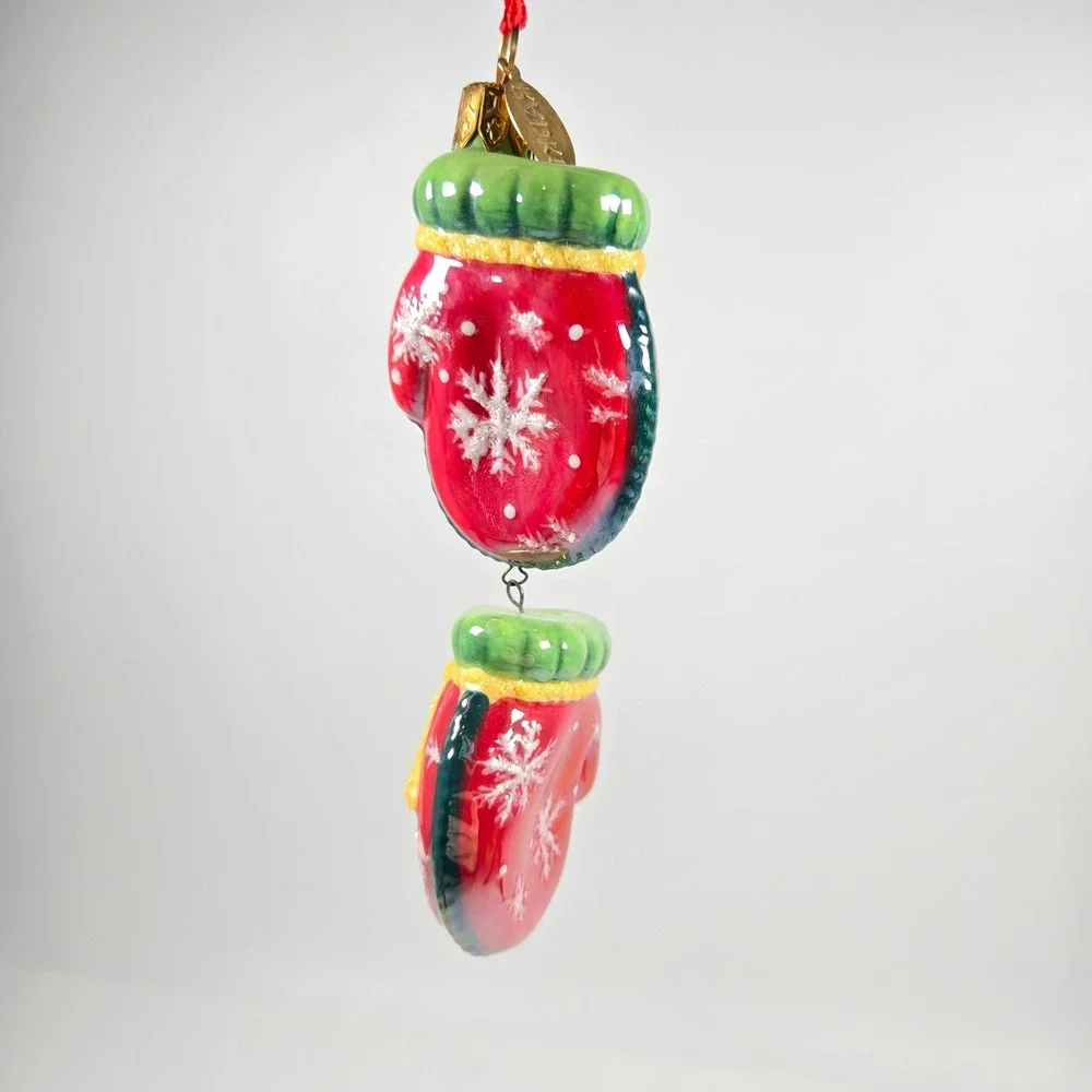 NICE‎ Radko Holiday Celebrations Hanging Mittens Ornament Vintage 2005
